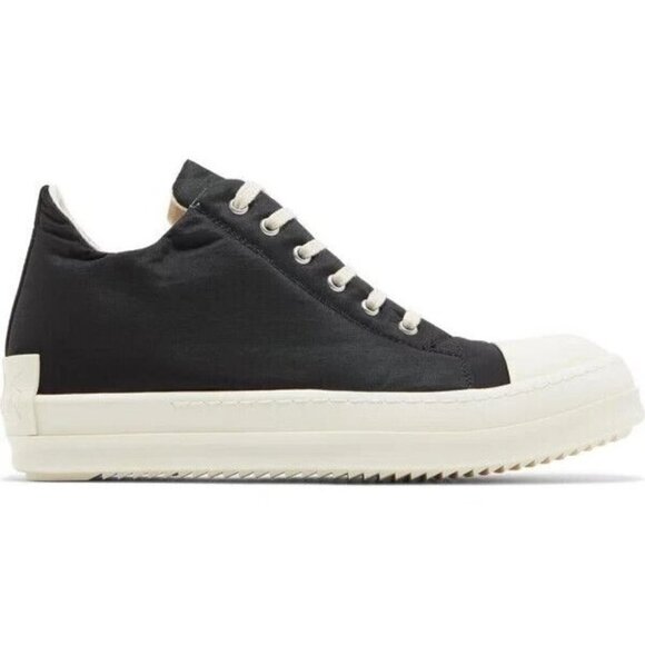 Rick Owens DRKSHDW License Plate Strobe Low Sneaks Black Size 40.5 M7.5 W10.5 - Picture 3 of 16